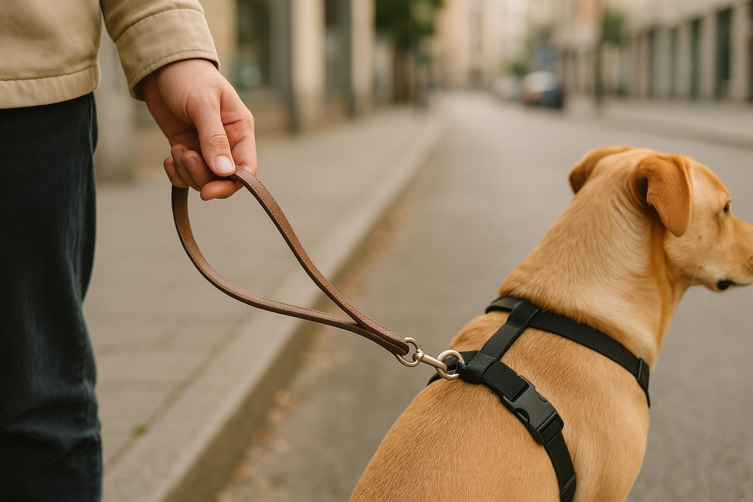 Symbolbild zu Leinenführigkeit im Familienalltag: Warum dein Hund draußen weiter zieht und wie du Trainingsfehler vermei